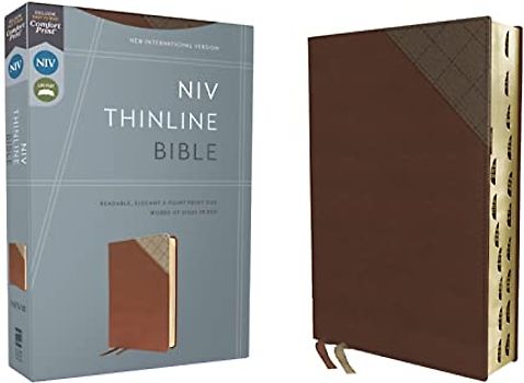 Niv, Thinline Bible, Leathersoft, Brown, Red Letter, Thumb Indexed, Comfort Print