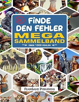 Finde den Fehler: Mega Sammelband, Fehlersuchbuch - über 1000 Fehler, von leicht, mittel bis schwer, für Jugendliche und Erwachsene (FearGame Rätselbücher)