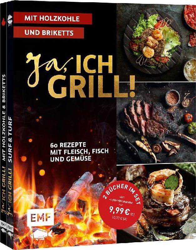 Ja, ich grill! – Mit Holzkohle und Briketts: Doppelt gut – 2 Bücher im Set