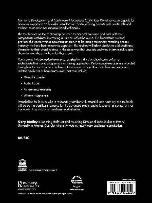 Harmonic Development and Contrapuntal Techniques for the Jazz Pianist