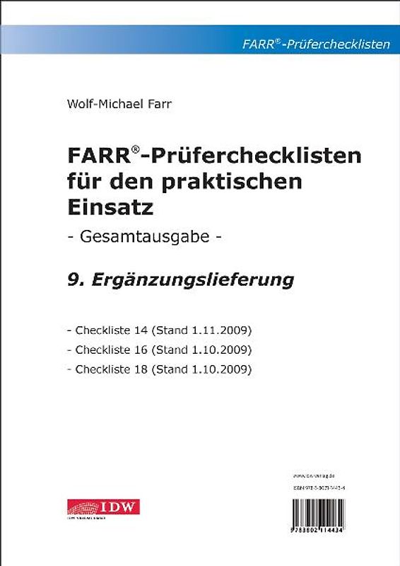 FARR Prüferchecklisten für den praktischen Einsatz - Gesamtausgabe