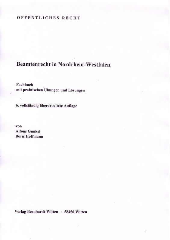 Beamtenrecht in Nordrhein-Westfalen