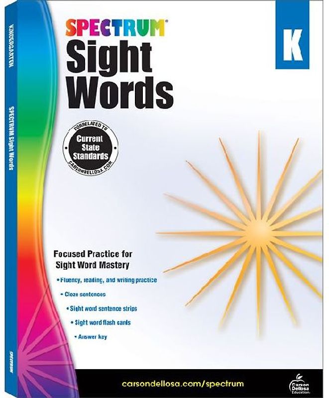 Spectrum Sight Words, Grade K