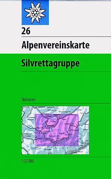 Silvrettagruppe. Skirouten - Topographische Karte 1:25000