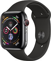 Apple Watch Series 4 44mm caja de acero inoxidable en negro espacial y correa deportiva negra [Wifi + Cellular]