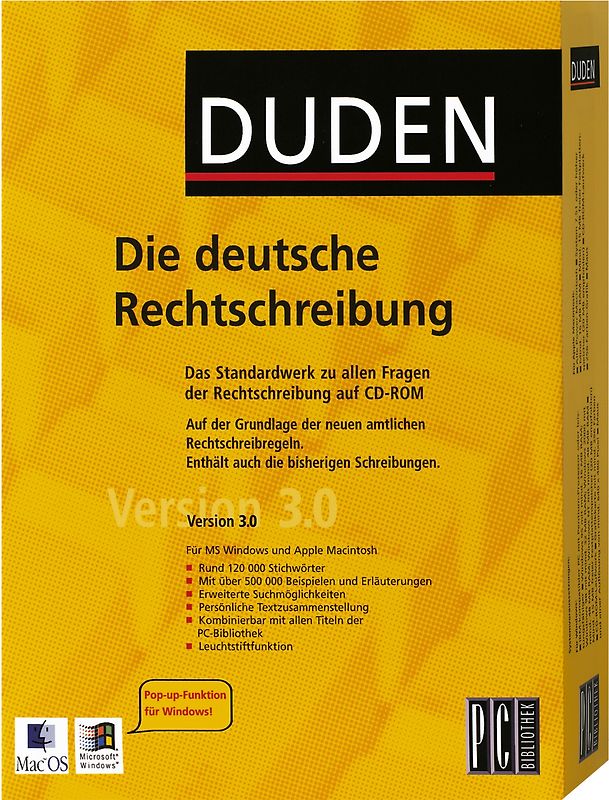 DUDEN: Die deutsche Rechtschreibung - Version 3.0 MacOS