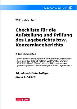 Checkliste 4 für die Aufstellung und Prüfung des Lageberichts bzw. Konzernlageberichts