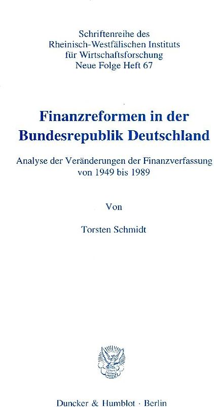 Finanzreformen in der Bundesrepublik Deutschland.
