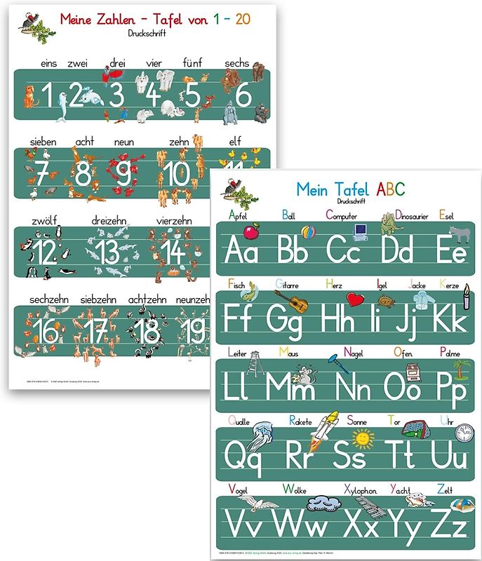 Mein Tafel-ABC + Meine Zahlentafel in Druckschrift