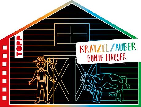 Kratzelzauber Bunte Häuser (Kratzelbuch in Hausform)