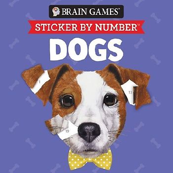 Brain Games - Sticker by Number Compact Edition: Dogs 7x7 Inches Perfect Gift for Dog Lovers, Travel Size Activity Book for Adults & Kids 7+