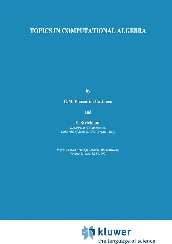 Topics in Computational Algebra