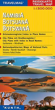 KUNTH Reisekarte Namibia, Botswana 1:1,5 Mio.