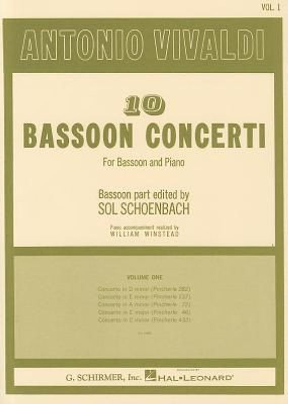 10 Bassoon Concertos - Volume 1