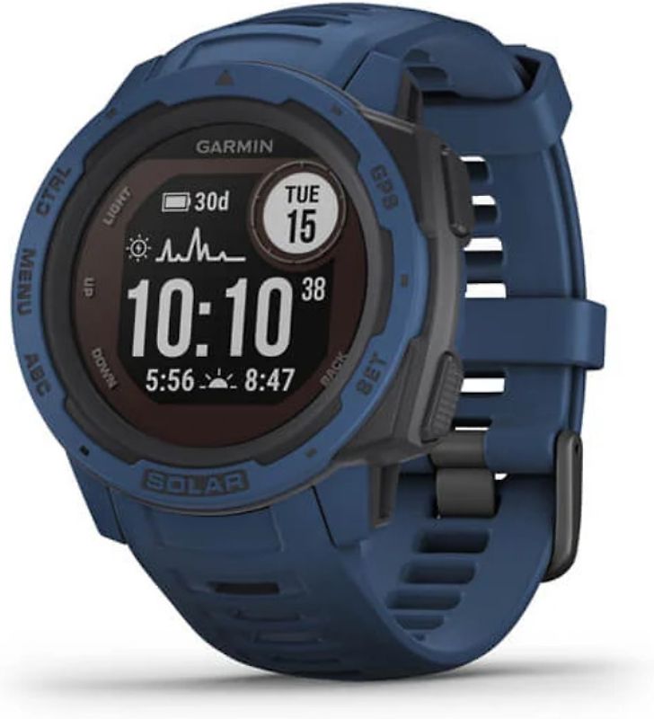 Garmin Instinct Solar 45 mm blau et bracelet en silicone blau