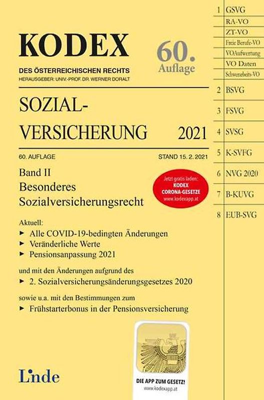 KODEX Sozialversicherung 2021, Band II