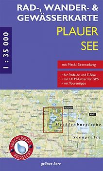 Rad-, Wander- und Gewässerkarte Plauer See
