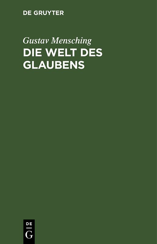 Die Welt des Glaubens