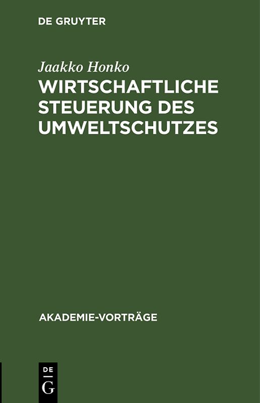 Wirtschaftliche Steuerung des Umweltschutzes