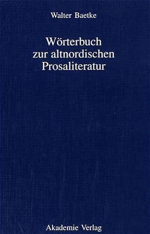 Wörterbuch zur altnordischen Prosaliteratur
