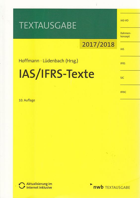 IAS/IFRS -Texte 2017/2018 - Wolf-Dieter Hoffmann [Taschenbuch, 10. Auflage 2017]