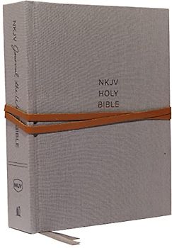 NKJV, Journal the Word Bible, Hardcover, Gray, Red Letter Edition, Comfort Print