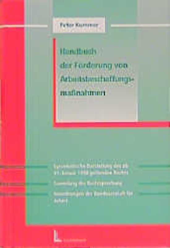 Handbuch der Förderung von Arbeitsbeschaffungsmassnahmen