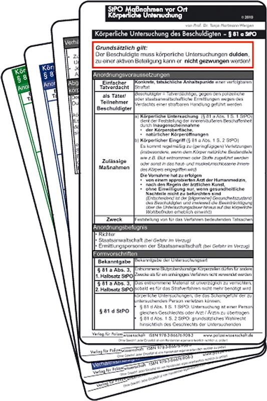 Einsatzkarten StPO – Körperliche Untersuchung