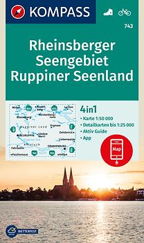 KOMPASS Wanderkarte 743 Rheinsberger Seengebiet, Ruppiner Seenland 1:50.000