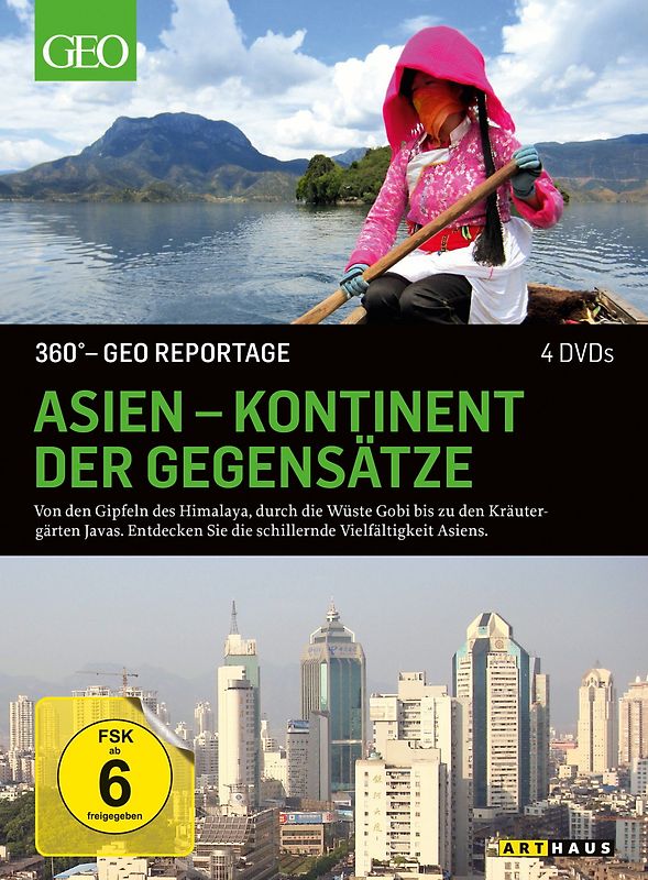 360 Grad - GEO Reportage: Asien - Kontinent der Gegensätze [4 DVDs] DVD