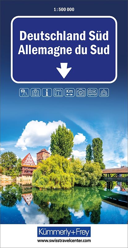 Kümmerly+Frey Strassenkarte Deutschland Süd 1:500.000