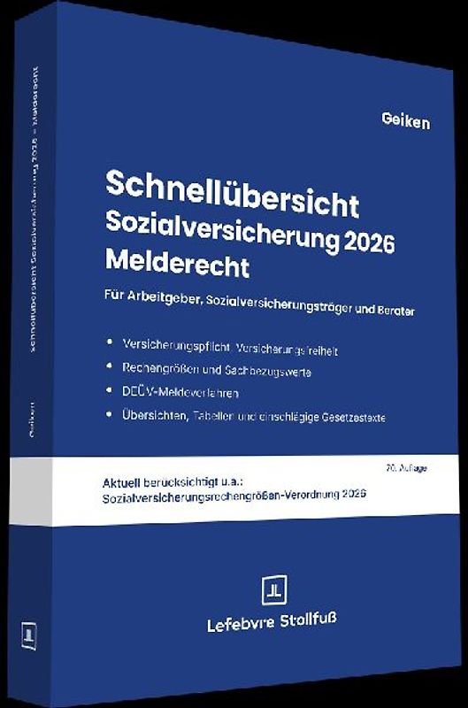 Schnellübersicht Sozialversicherung 2026 Melderecht