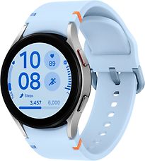 Image of Samsung Galaxy Watch FE 40mm aluminium kast zilver op siliconen bandje blauw [wifi] (Refurbished)