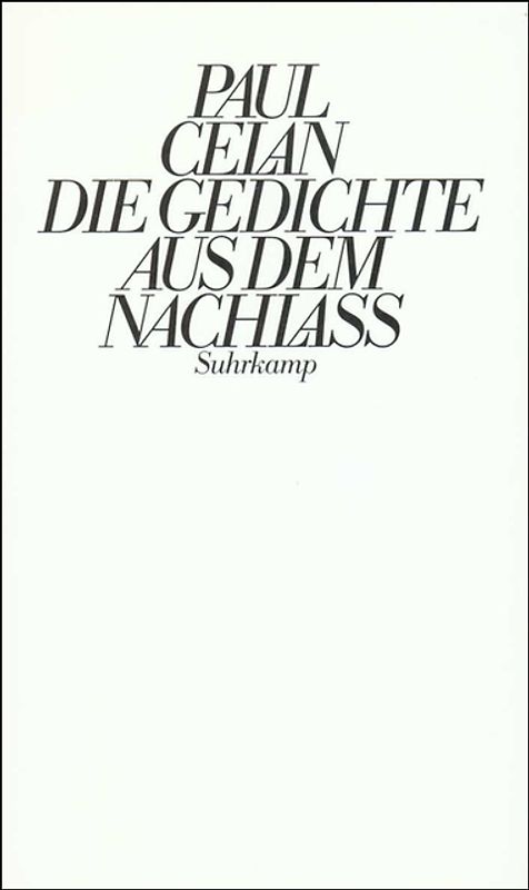 Die Gedichte aus dem Nachlaß