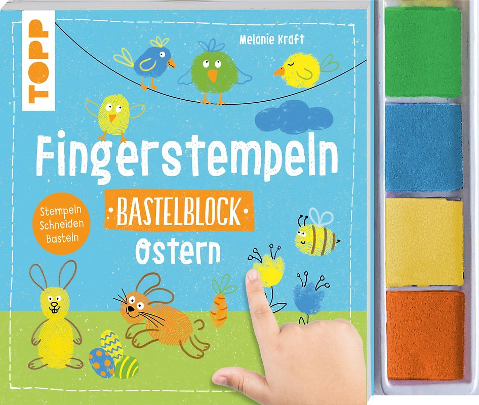 Fingerstempeln. Bastelblock Ostern