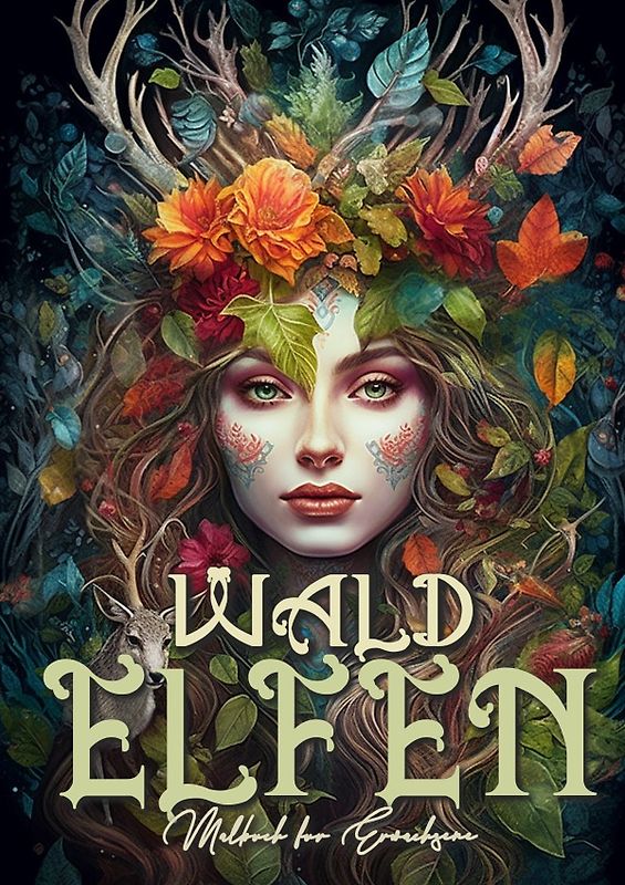 Waldelfen Elfen Graustufen Malbuch für Erwachsene