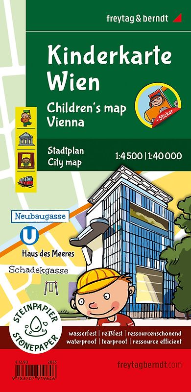 Kinderkarte Wien, Stadtplan 1:40.000, freytag & berndt