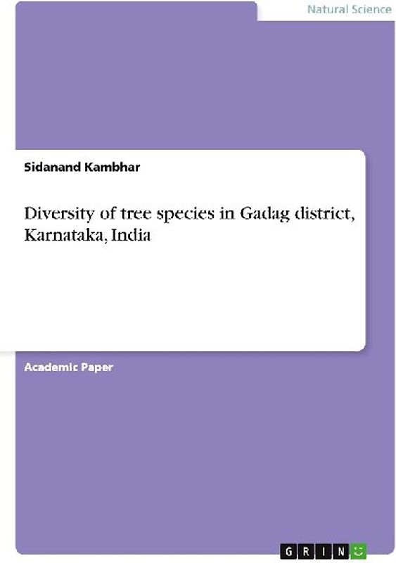 Diversity of tree species in Gadag district, Karnataka, India