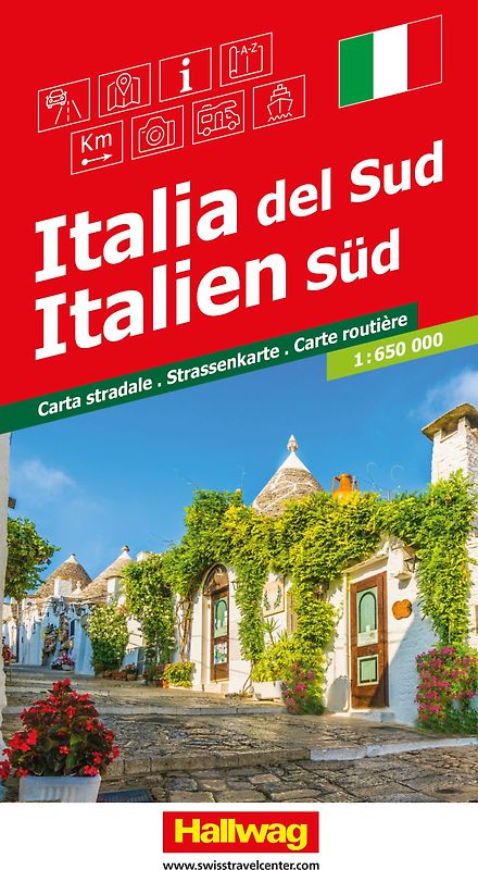 Hallwag Strassenkarte Italien Süd 1:650.000