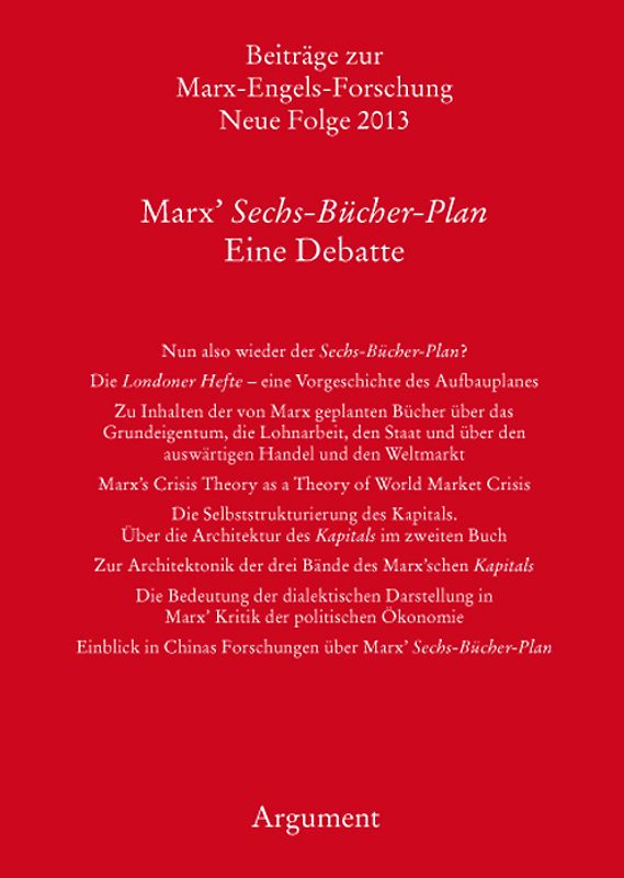Marx’ Sechs-Bücher-Plan