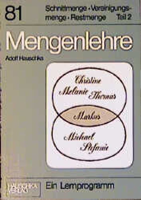 Einführung in die Mengenlehre. Schnittmenge, Vereinigungsmenge, Restmenge