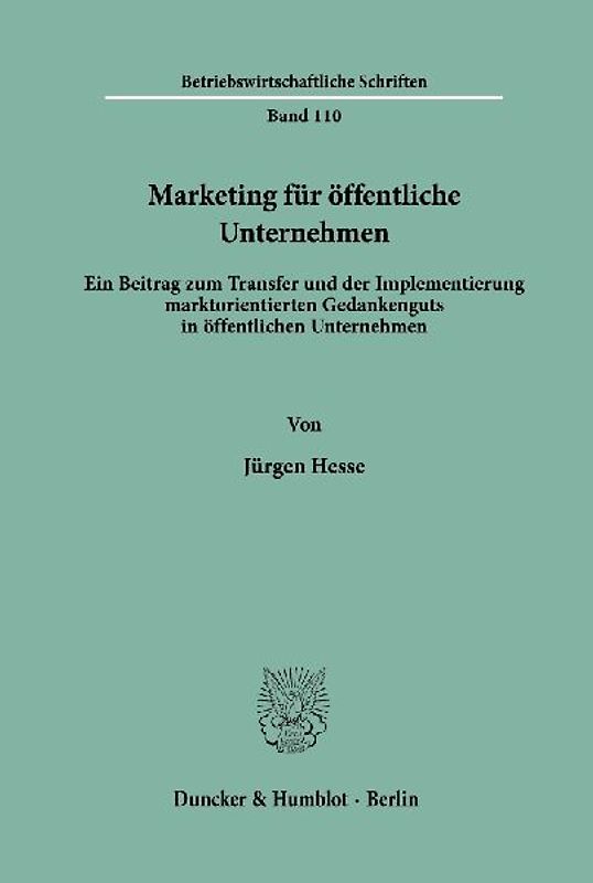 Marketing für öffentliche Unternehmen.
