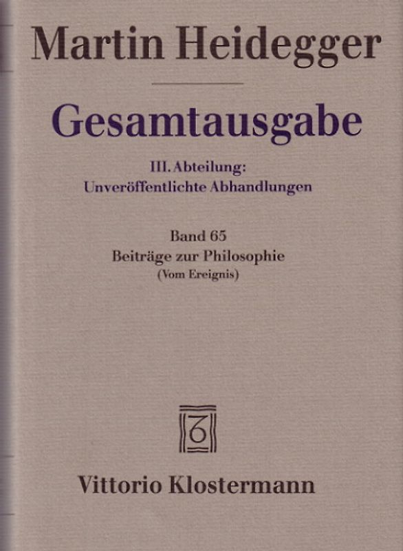 Beiträge zur Philosophie (Vom Ereignis) (1936-1938)