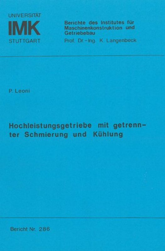 Hochleistungsgetriebe mit getrennter Schmierung und Kühlung