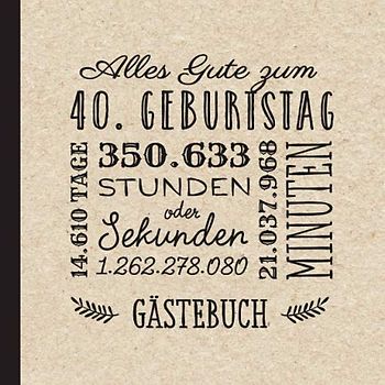 Alles Gute zum 40. Geburtstag: Vintage Gästebuch zum 40.Geburtstag für Mann oder Frau - 40 Jahre Geburtstagsgeschenk & Deko - Buch für Glückwünsche und Fotos der Gäste