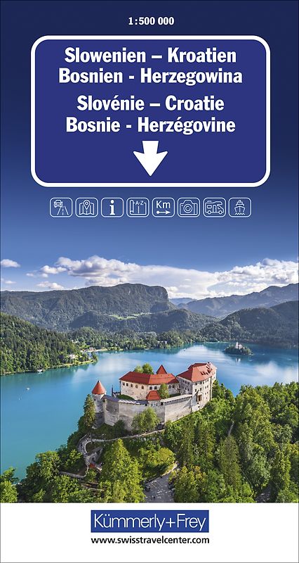 Kümmerly+Frey Strassenkarte Slowenien, Kroatien, Bosnien-Herzegowina 1:500.000