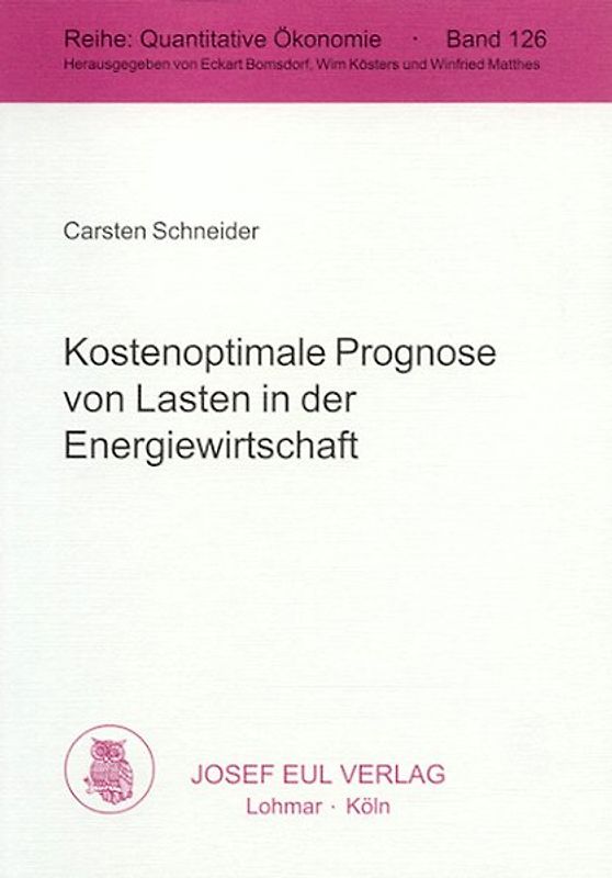 Kostenoptimale Prognose von Lasten in der Energiewirtschaft