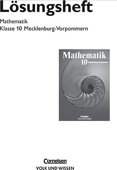 Mathematik Sekundarstufe I - Ausgabe Volk und Wissen - Regionale... / 10. Schuljahr - Lösungen zum Schülerbuch