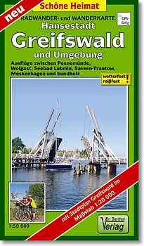 Radwander- und Wanderkarte Universitäts- und Hansestadt Greifswald und Umgebung