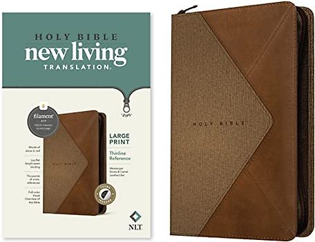Holy Bible: New Living Translation, Messenger Stone & Camel, Leatherlike, Thinline Reference, Filament Enabled
